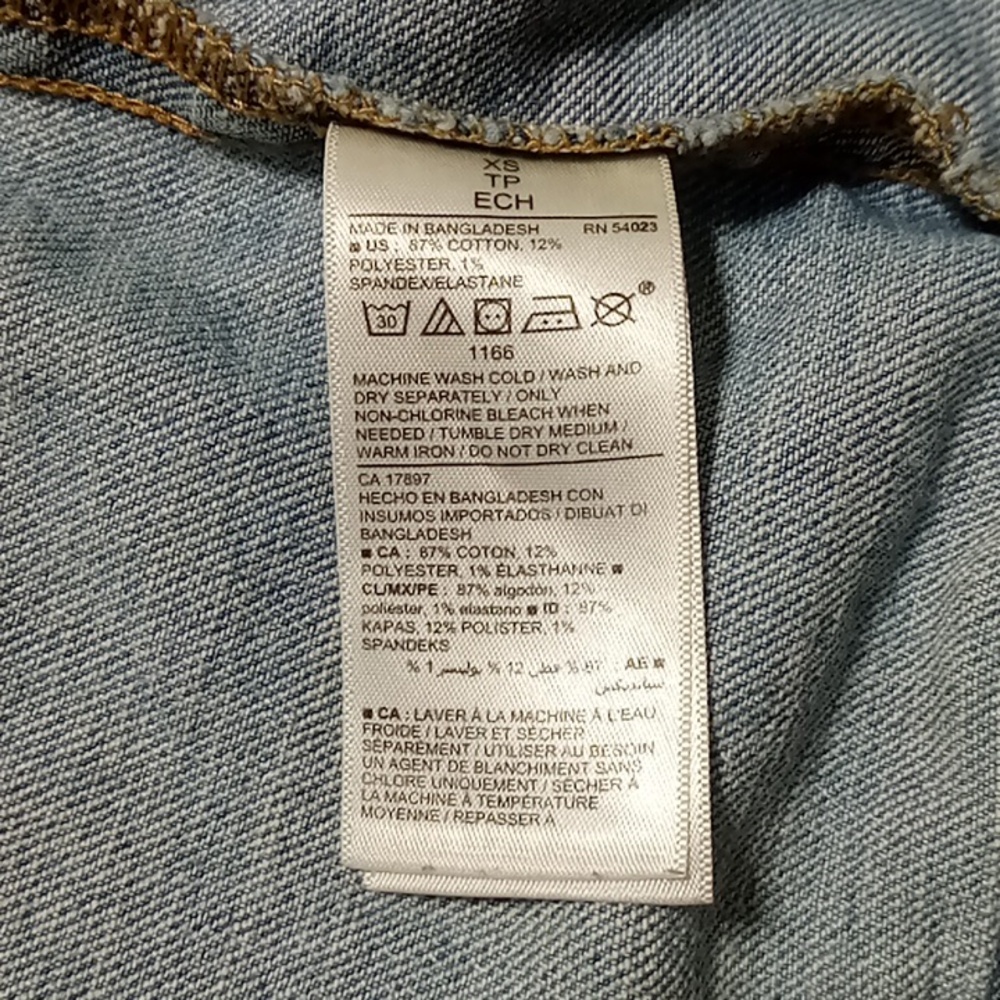 OLD NAVY Jeans Jacket Womens XS BLUE Denim Preowned Coat Winter Used Spring - Picture 7 of 9